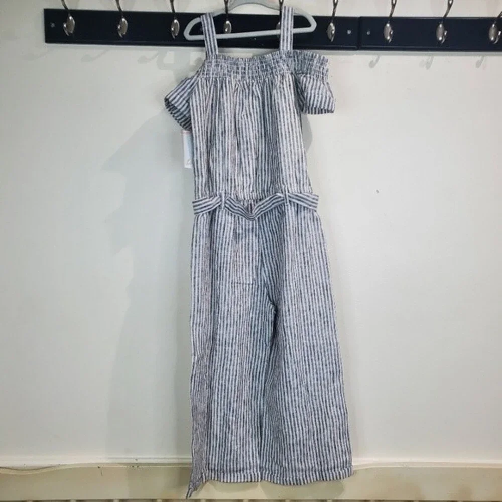 7 for all mankind blue and white jumpsuit medium nwt